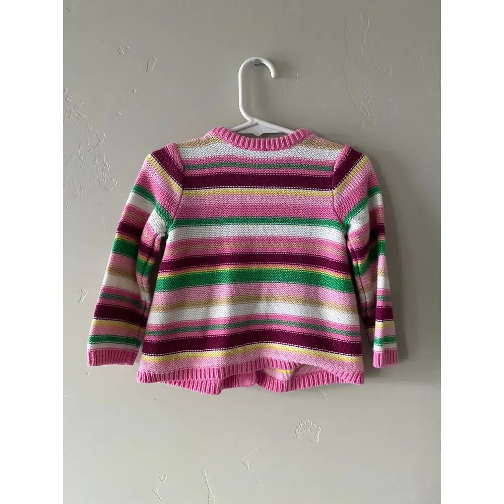 The Children's Place Knitted Striped Button Up Cardigan- Size 18m